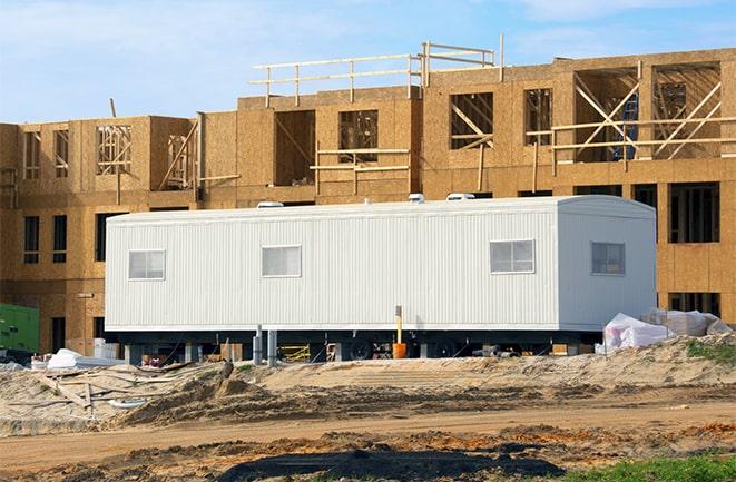 industrial office trailers for rent on a job site in Madera